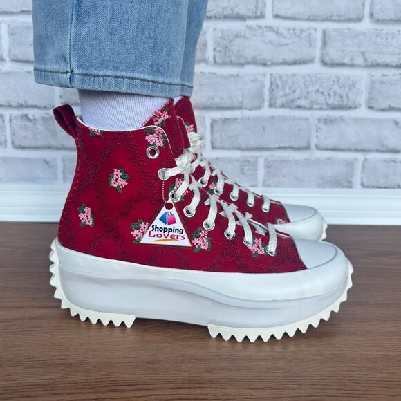 ⭐CONVERSE Run Star Hike Hi Platform Rose Cross Stitch 10.5 Women Sneaker A14885C - Picture 9 of 13